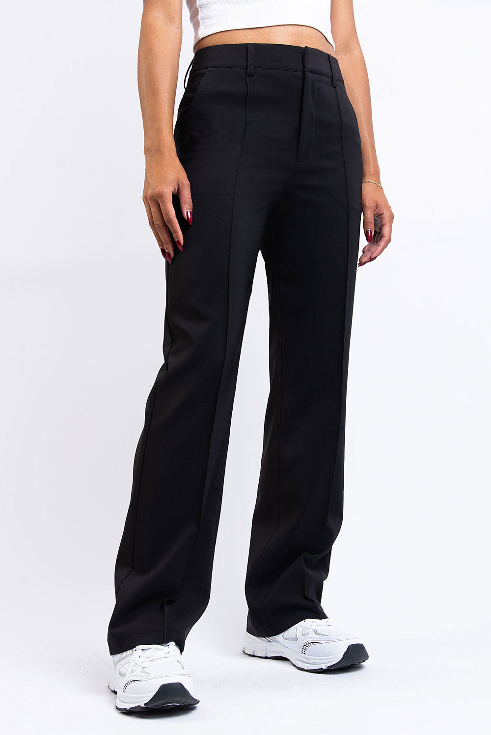 Nova 02High Straight Suit Pants - Black