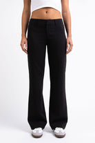 Drew 01Low Straight Suit Pants - Black