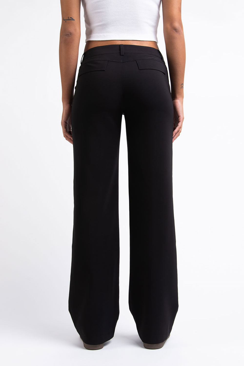 Drew 01Low Straight Suit Pants - Black