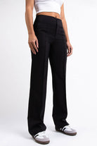 Mabel 01Mid Straight Suit Pants - Black