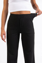 Holly 01High ActiveFlex Straight Pants - Black Striped