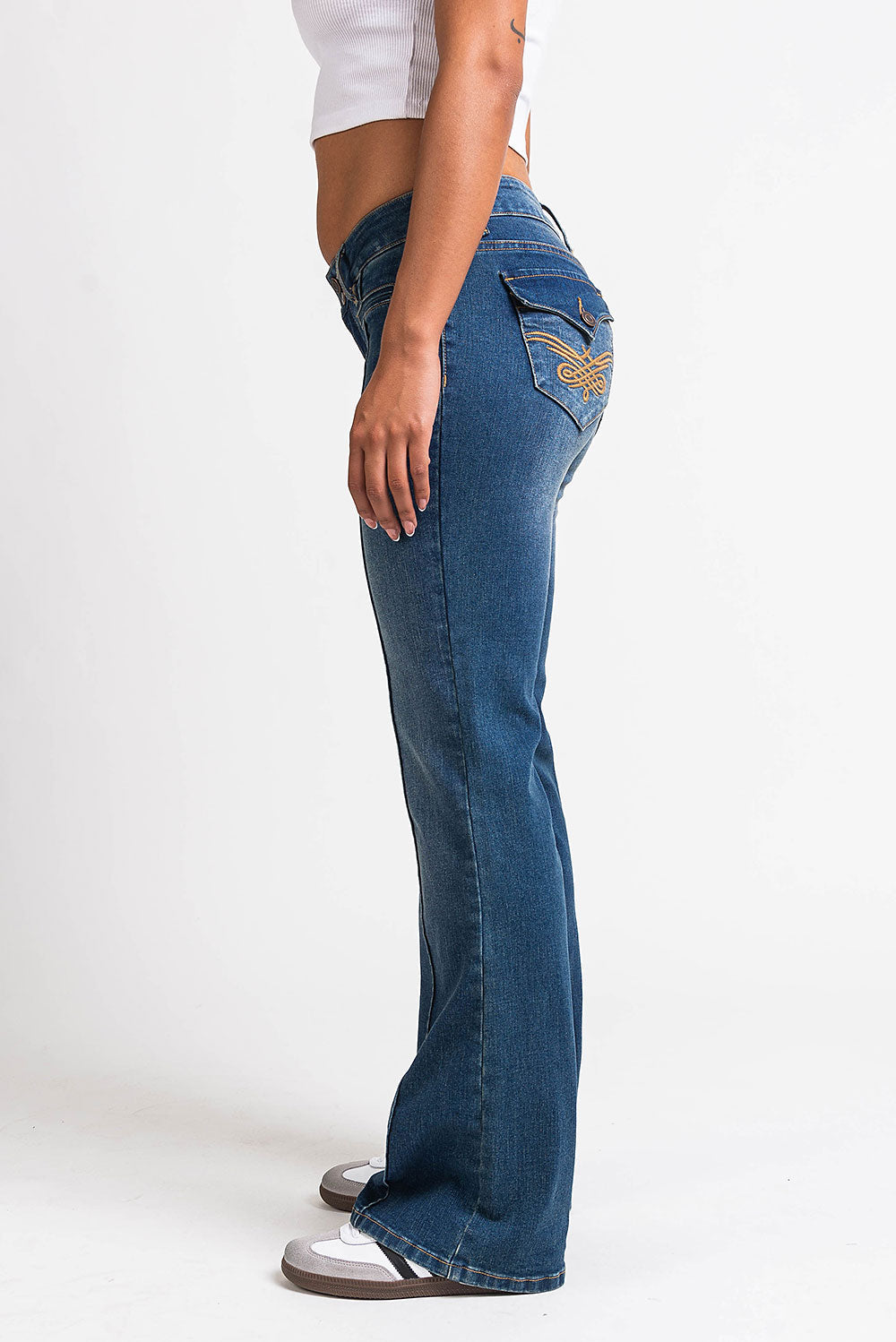 Claire 02Low Bootcut Jeans - Vintage Blue