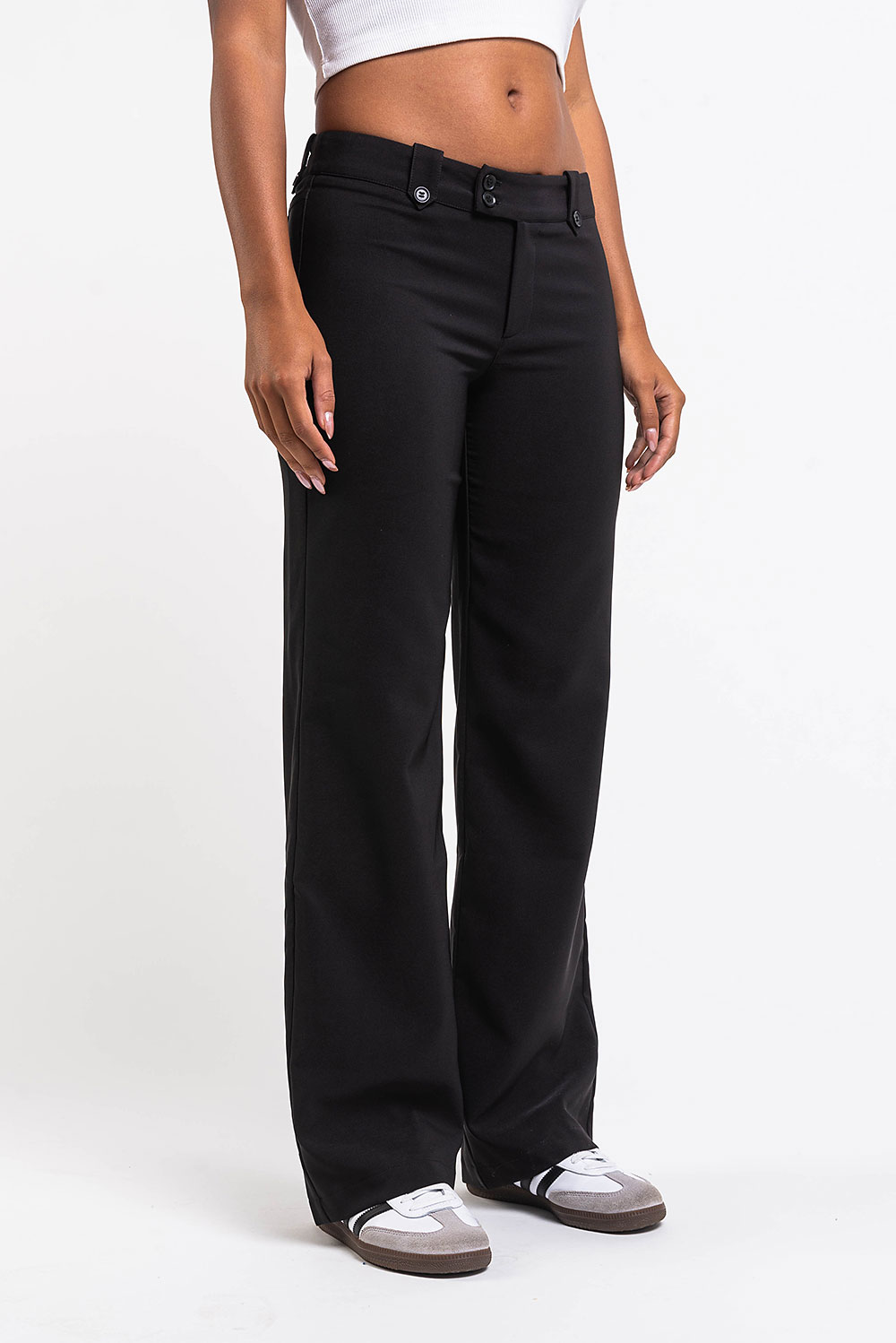 Bonnie 01Low Straight Suit Pants - Black