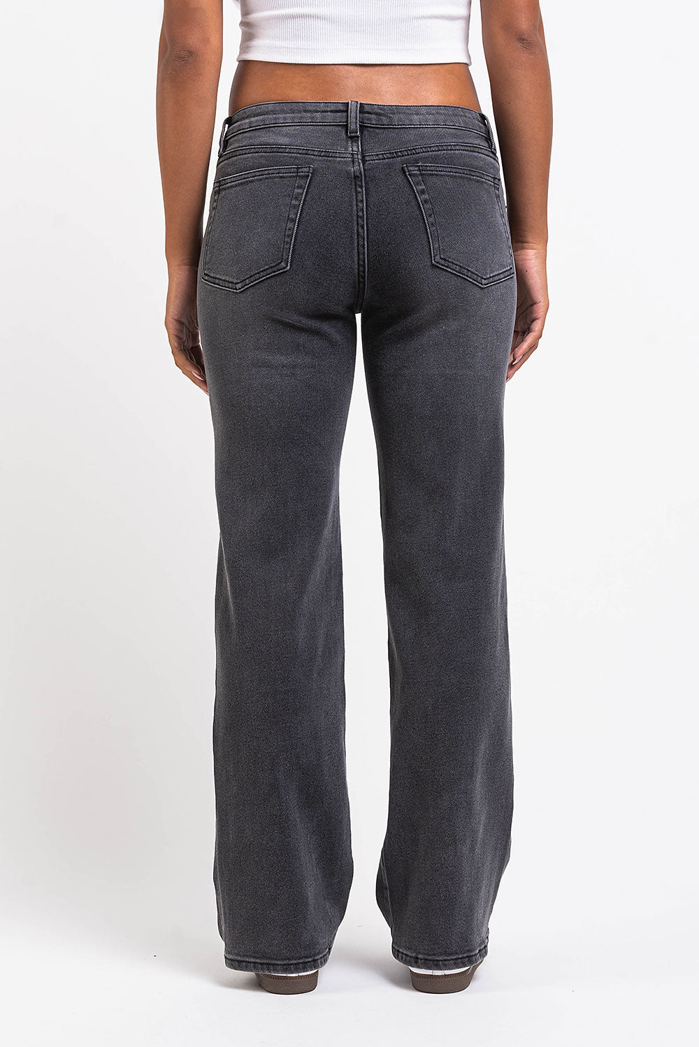 Dina 02Low Straight Jeans - Washed Black
