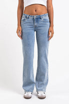 Dina 02Low Straight Jeans - Mid Blue