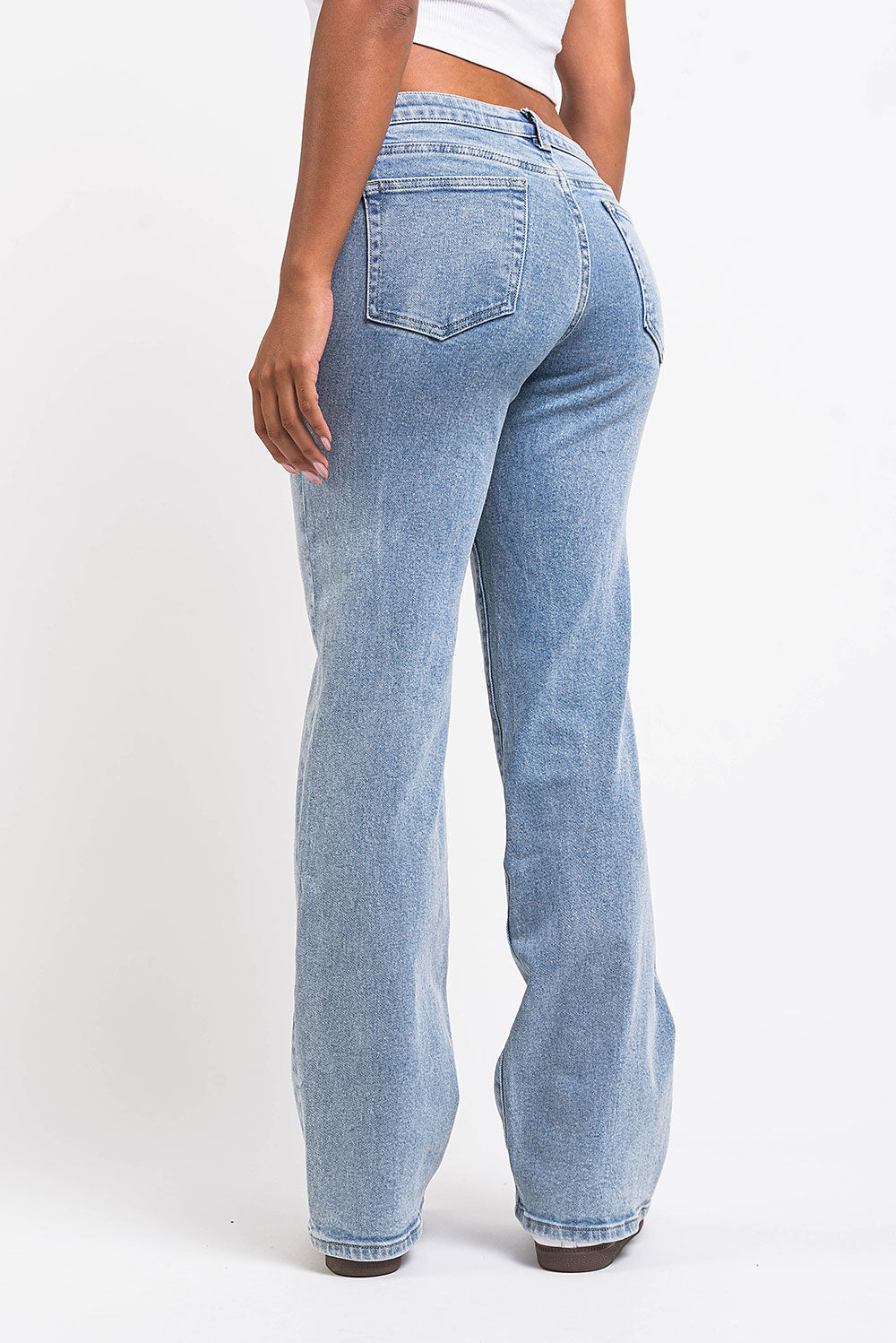 Dina 02Low Straight Jeans - Mid Blue