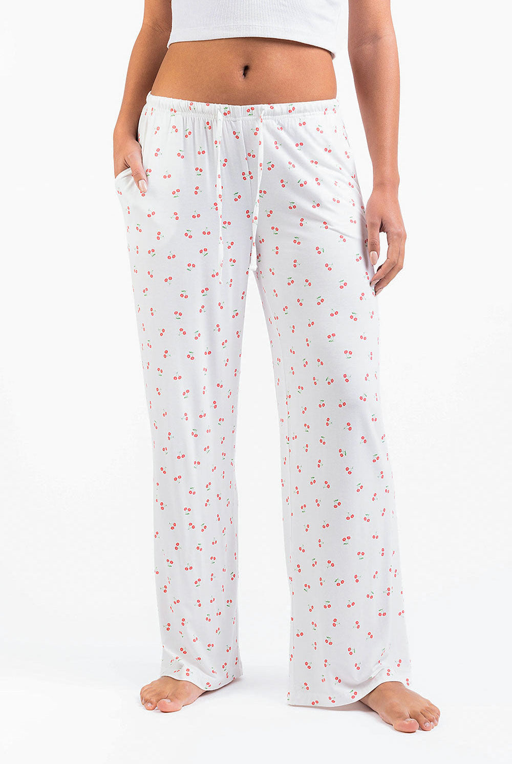 Mel 09Mid Straight Lounge Pants - Cherry