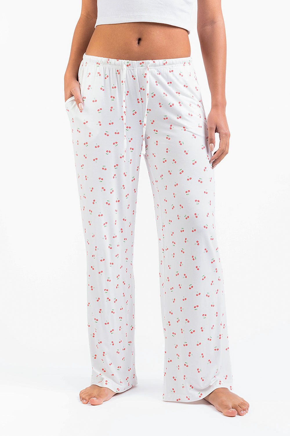 Mel 09Mid Straight Lounge Pants - Cherry