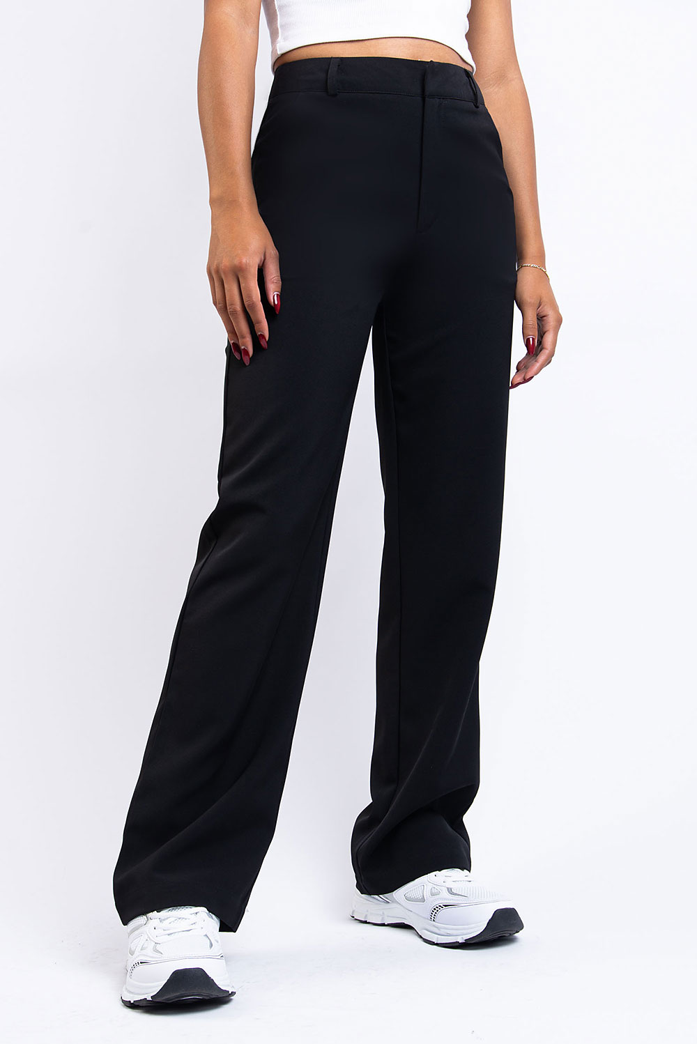 Nova 01High Straight Suit Pants - Black