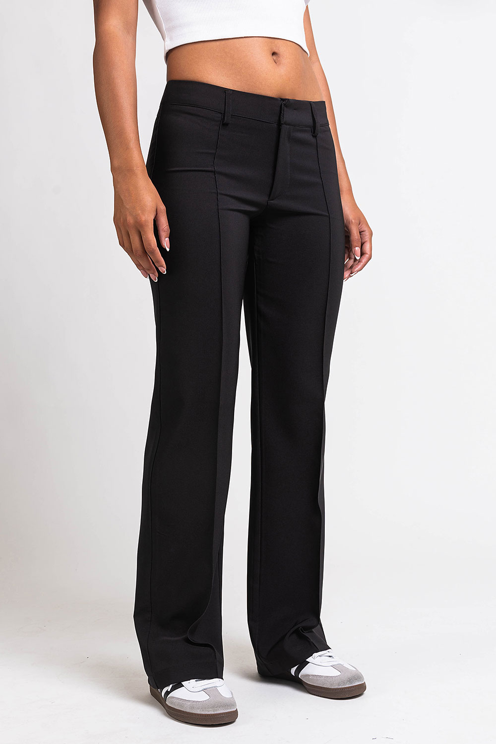 Nova 04Low Straight Suit Pants - Black