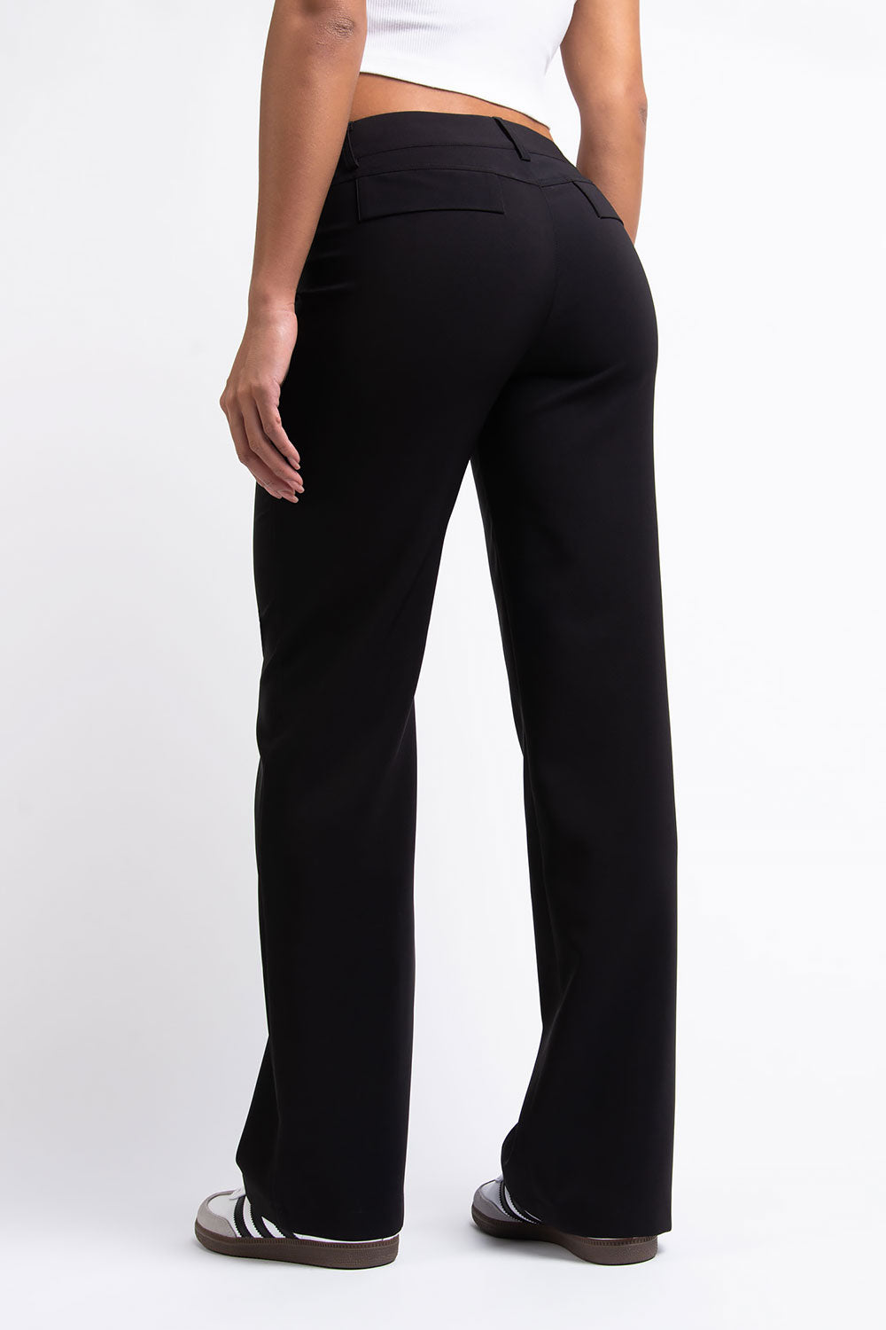 Drew 01Low Straight Suit Pants - Black