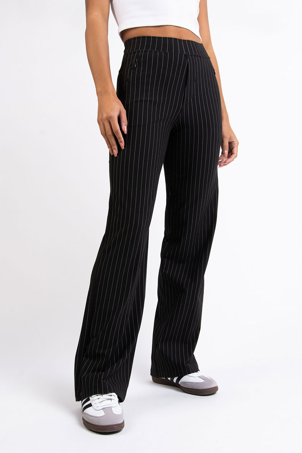 Holly 01High ActiveFlex Straight Pants - Black Striped