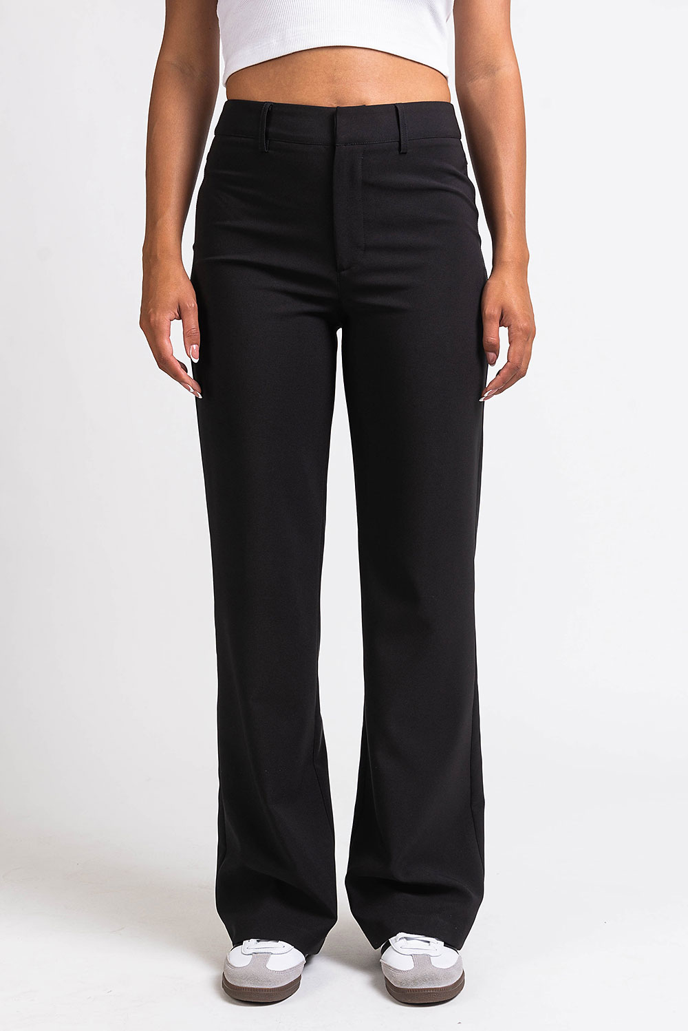 Drew 01High Straight Suit Pants - Black