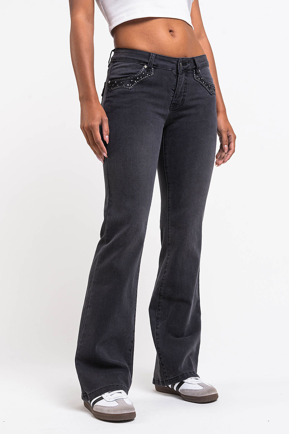 Taylor 01Low Bootcut Jeans - Washed Black