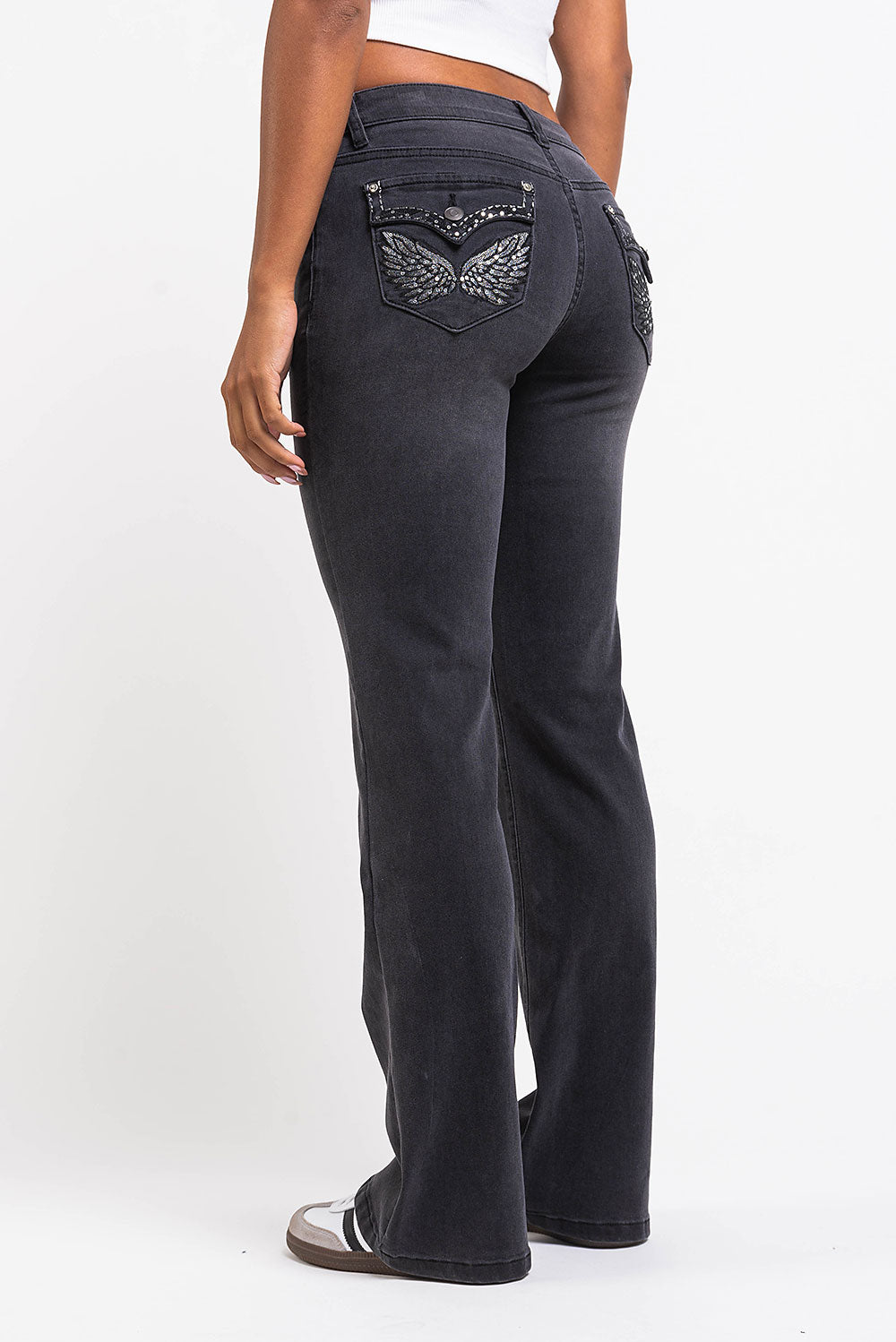 Taylor 01Low Bootcut Jeans - Washed Black