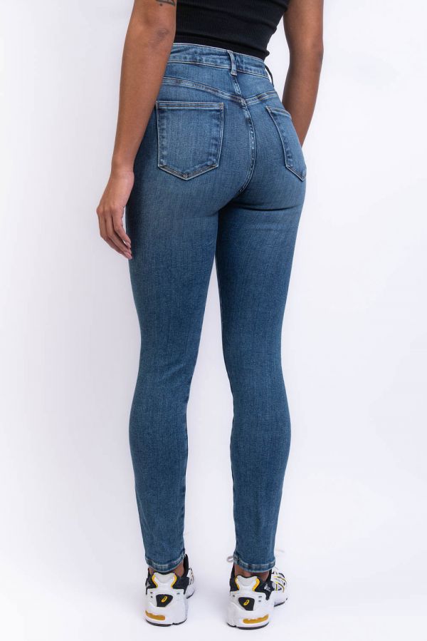Højtaljede super strækbare tætsiddende jeans - Skye Blå