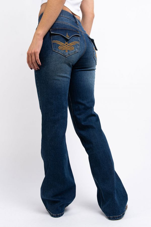 Lavtaljede Bootcut Jeans - Jolie Vintage Blue
