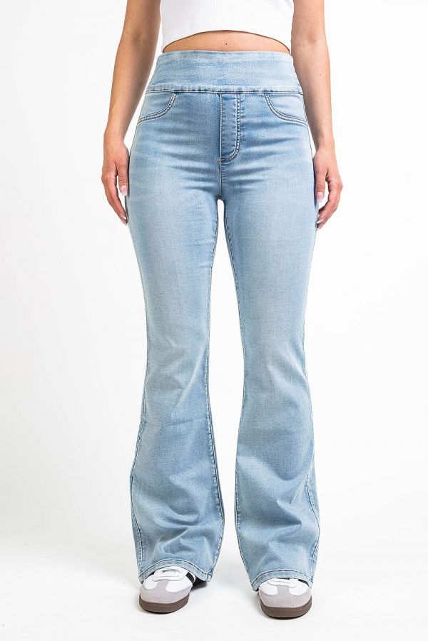 Høj Taljede Flare Jeans - Megan Bleach Blue